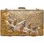 TARUSA Mocha Gold Faux Leather Material Abstract Box Clutch For Women's