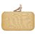 TARUSA Beige Silk Material Floral Box Clutch For Women's