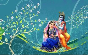 3D Customized  Radha Krishna Wallpaper