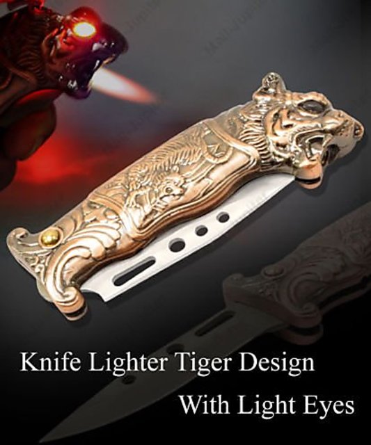Buy DGN Tiger Design Knife With Light Stylish Refillable Cigarette Lighter  Online @ ₹433 from ShopClues