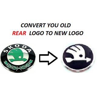 Buy Skoda FABIA BLACK REAR DICKY BACK car Monogram Emblem Chrome Logo ...