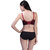 Vogue Style Exquisite Maroon with Black Net Design Bra Set.