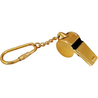 Buy Antique Security Guard Whistle Brass Keychain-Gold Finish Online ...
