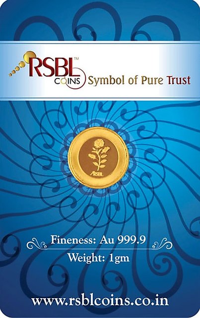 RSBL eCoins 1 gm Gold Coin 24kt purity 9999