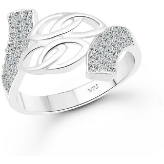 Vighnaharta Bridal Wedding Shine cz Rhodium Plated Alloy Ring for Women and Girls-[VFJ1411FRR7]