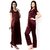 Night suit with  Coffee color satin XL Medium Night wear set for women