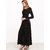 Code Yellow Women's Black Plain Velvet Winter Dress