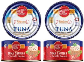 Golden Prize Tuna Chunk in Tomato Sauce 185Gms Each - Pack of 2 Units