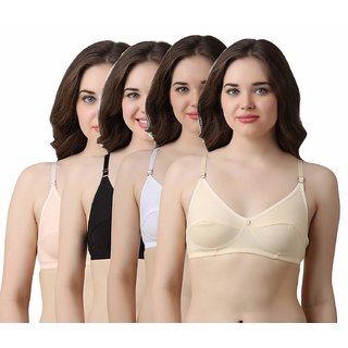 Sparkle Non- Padded Plain Bra (pack of 4)