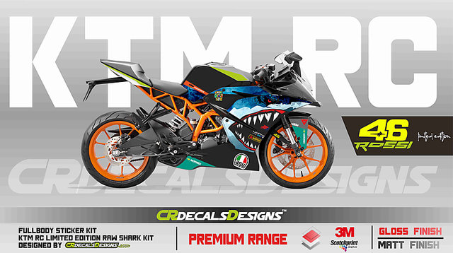 Buy CR Decals KTM RC Custom Decals/ Wrap/ Stickers Full Body RAW SHARK ...