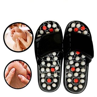 ACCU PADUKA/SLIPPER SPRING SLIPPER ACUPRESSURE  MAGNETIC FULL BODY MASSAGE FOOT CARE YOGA PADUKA MASSAGER (Assorted Color)