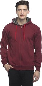 Lambency Men's Maroon Hooded Sweatshirts