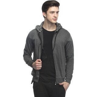 Lambency Men's Grey Hooded Sweatshirts