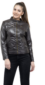 Lambency Women's Brown Casual Jackets