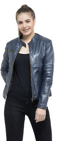 Lambency Women's Navy Casual Jackets