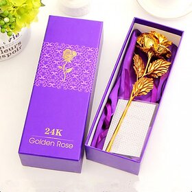 24K Golden Rose 10 Inches With Gift Box - Best Gift For Loves Ones, Valentine Day, Mother Day, Anniversary, Birthday