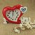 ZEVORA I Love You Red Heart Shape Analog Table Alarm Clock with Mini Photo Frame