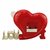 ZEVORA I Love You Red Heart Shape Analog Table Alarm Clock with Mini Photo Frame