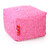 Style Homez Square Cotton Canvas Polka Dots Printed Bean Bag Ottoman Stool Large Cover Only, Pink Color
