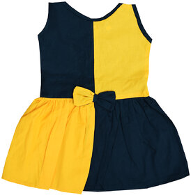 Flora's Self Design Cotton Frocks For Girls
