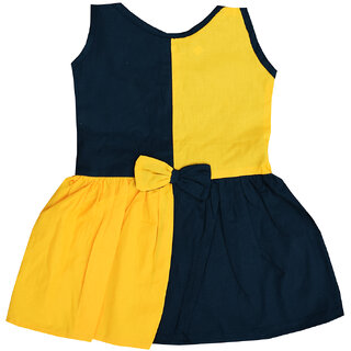 Flora's Self Design Cotton Frocks For Girls