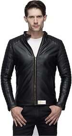 Emblazon Men's Black Leather Jacket