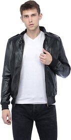 Emblazon Men's Black Leather Jacket
