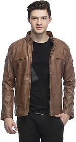 Emblazon Men's Brown Leather Jacket