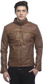 Emblazon Men's Brown Leather Jacket