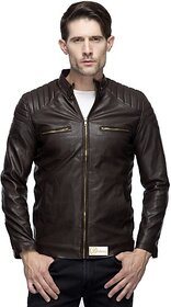 Lambency Men's Brown Leather Jacket