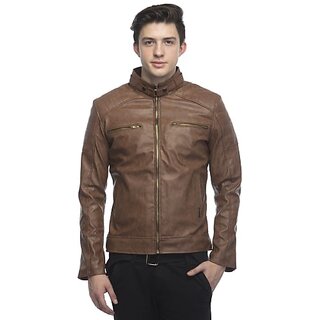 Emblazon Men's Brown Leather Jacket