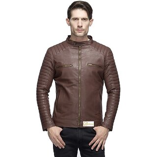 Lambency Men's Brown Leather Jacket