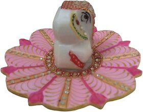 MArble Ganesh Chowki 6 inch.