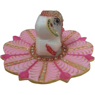 MArble Ganesh Chowki 6 inch.