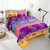 Ny Stores Elegant 3D Printed Double Bedsheet Microfiber 2 Double Bedsheet with 4 Pillow Covers - Floral, Beautiful Multicolour (Size 90x90)