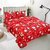 Ny Stores Elegant 3D Printed Double Bedsheet Microfiber 2 Double Bedsheet with 4 Pillow Covers - Floral, Beautiful Multicolour (Size 90x90)