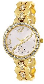 HRV NEW GOLDEN BELT GOLDEN DIAL ANALOG WATCH FOR girls woman