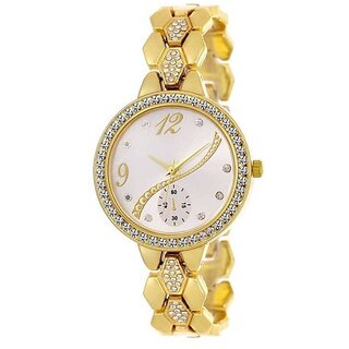HRV NEW GOLDEN BELT GOLDEN DIAL ANALOG WATCH FOR girls woman