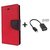 Microsoft Lumia 730  / Cover For Nokia 730  - RED With Micro OTG Cable