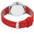 HRV CutGlass Red Leather Women Watch