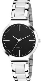 HRV W-44010 Black dial stainless steel strap fancy attractive watch for women Watch