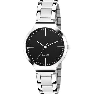HRV W-44010 Black dial stainless steel strap fancy attractive watch for women Watch