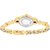 HRV Oval White Meena Diamond Gold Gift analog Women Watch
