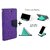 Flip Back Cover For Micromax Canvas Xpress 2 E313  / Micromax E313  ( PURPLE ) With Multi-Angle Pyramids Shape Phone Holder