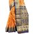 janvi sales women's designer orange banarasi silk saree with blouse piece(GULTI MOR ORANGE)