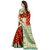 janvi sales women's designer red banarasi silk saree with blouse piece(GULTI MOR RED)