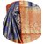 janvi sales women's designer blue banarasi silk saree with blouse piece(HATHI PATOLA BLUE)