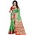 janvi sales women's designer green banarasi silk saree with blouse piece(HATHI PATOLA GREEN)