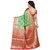 janvi sales women's designer green banarasi silk saree with blouse piece(HATHI PATOLA GREEN)