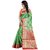 janvi sales women's designer green banarasi silk saree with blouse piece(HATHI PATOLA GREEN)